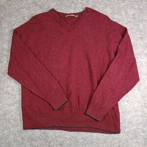 Per Me Uomo Merino Wool Men's Pullover Sweater‎ Large Burgundy